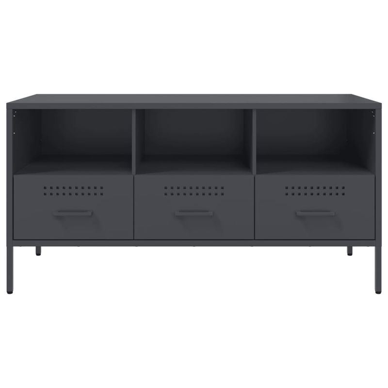 Casa si Gradina - Mobilier - Comode si corpuri - Comode - Dulap TV, antracit, 100,5x39x50,5 cm, otel laminat la rece - Infinity.ro