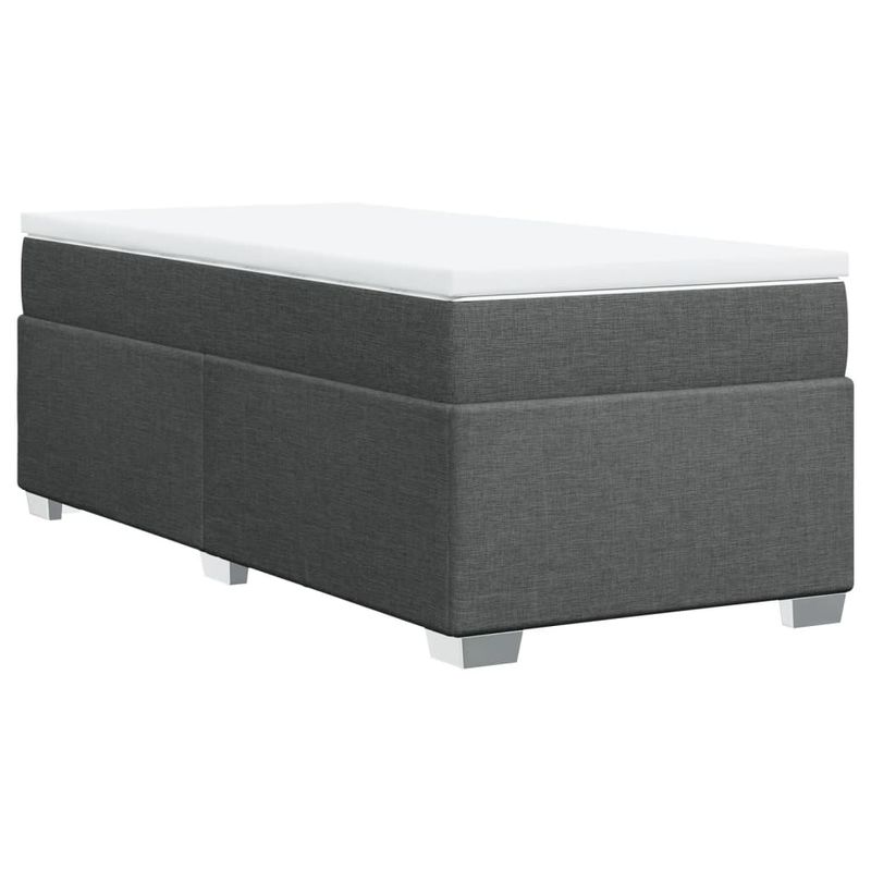 Casa si Gradina - Mobilier - Paturi si accesorii - Paturi - Pat box spring cu saltea, gri inchis, 80x200 cm, textil - Infinity.ro