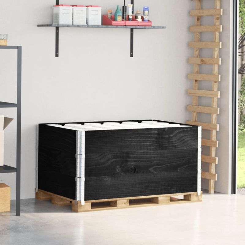 Casa si Gradina - Mobilier - Feronerie si accesorii mobila - Rame pentru paleti, 3 buc., negru, 120x80 cm, lemn masiv pin - Infinity.ro