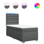 Casa si Gradina - Mobilier - Paturi si accesorii - Paturi - Pat box spring cu saltea, gri inchis, 80x200 cm, textil - Infinity.ro