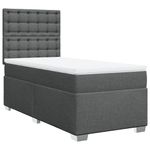 Casa si Gradina - Mobilier - Paturi si accesorii - Paturi - Pat box spring cu saltea, gri inchis, 80x200 cm, textil - Infinity.ro
