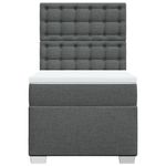 Casa si Gradina - Mobilier - Paturi si accesorii - Paturi - Pat box spring cu saltea, gri inchis, 80x200 cm, textil - Infinity.ro