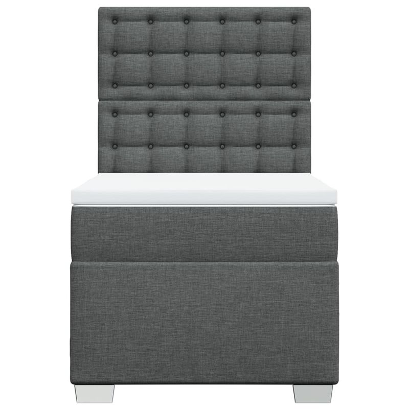 Casa si Gradina - Mobilier - Paturi si accesorii - Paturi - Pat box spring cu saltea, gri inchis, 80x200 cm, textil - Infinity.ro