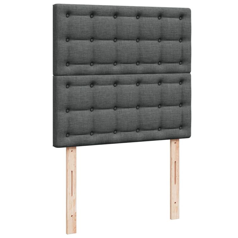 Casa si Gradina - Mobilier - Paturi si accesorii - Paturi - Pat box spring cu saltea, gri inchis, 80x200 cm, textil - Infinity.ro