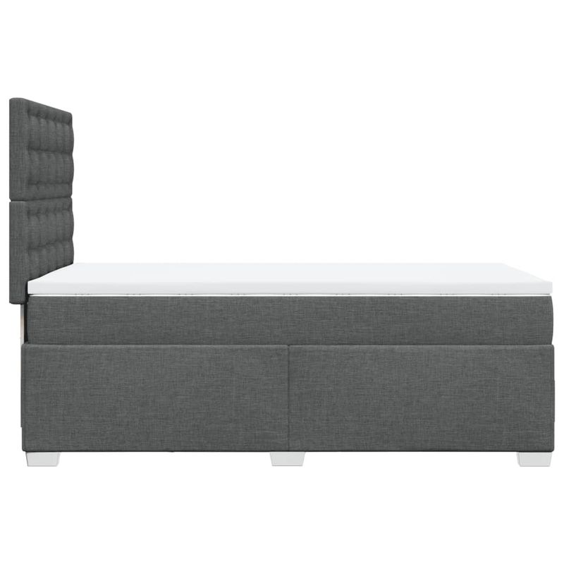 Casa si Gradina - Mobilier - Paturi si accesorii - Paturi - Pat box spring cu saltea, gri inchis, 80x200 cm, textil - Infinity.ro