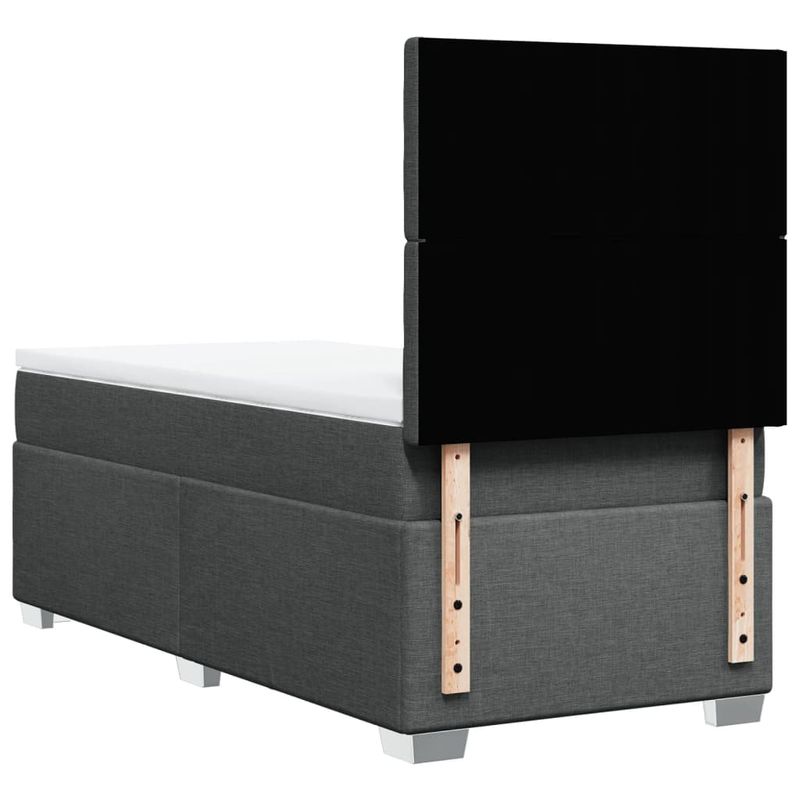 Casa si Gradina - Mobilier - Paturi si accesorii - Paturi - Pat box spring cu saltea, gri inchis, 80x200 cm, textil - Infinity.ro