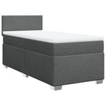Casa si Gradina - Mobilier - Paturi si accesorii - Paturi - Pat box spring cu saltea, gri inchis, 90x200 cm, textil - Infinity.ro