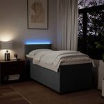 Casa si Gradina - Mobilier - Paturi si accesorii - Paturi - Pat box spring cu saltea, gri inchis, 90x200 cm, textil - Infinity.ro