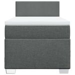 Casa si Gradina - Mobilier - Paturi si accesorii - Paturi - Pat box spring cu saltea, gri inchis, 90x200 cm, textil - Infinity.ro