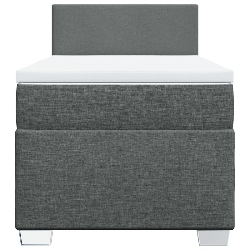 Casa si Gradina - Mobilier - Paturi si accesorii - Paturi - Pat box spring cu saltea, gri inchis, 90x200 cm, textil - Infinity.ro