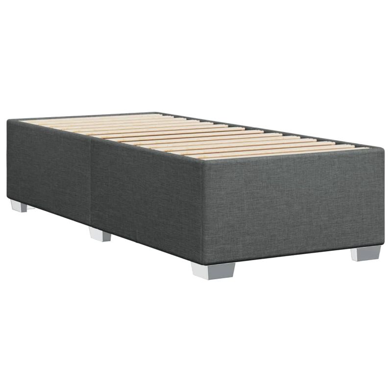 Casa si Gradina - Mobilier - Paturi si accesorii - Paturi - Pat box spring cu saltea, gri inchis, 90x200 cm, textil - Infinity.ro