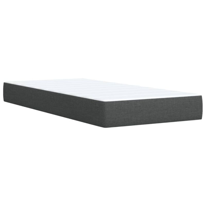 Casa si Gradina - Mobilier - Paturi si accesorii - Paturi - Pat box spring cu saltea, gri inchis, 90x200 cm, textil - Infinity.ro