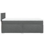 Casa si Gradina - Mobilier - Paturi si accesorii - Paturi - Pat box spring cu saltea, gri inchis, 90x200 cm, textil - Infinity.ro