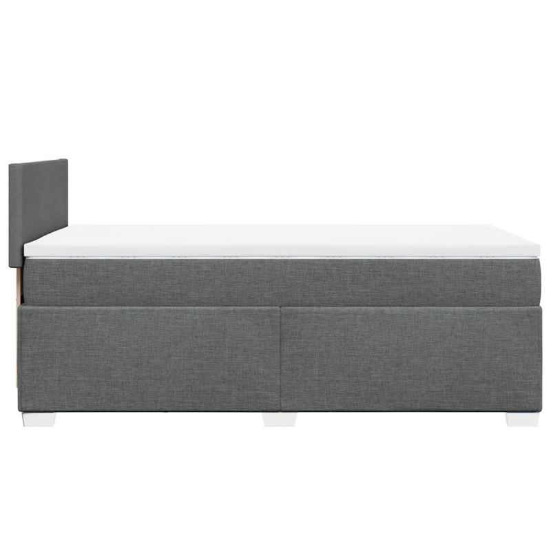 Casa si Gradina - Mobilier - Paturi si accesorii - Paturi - Pat box spring cu saltea, gri inchis, 90x200 cm, textil - Infinity.ro
