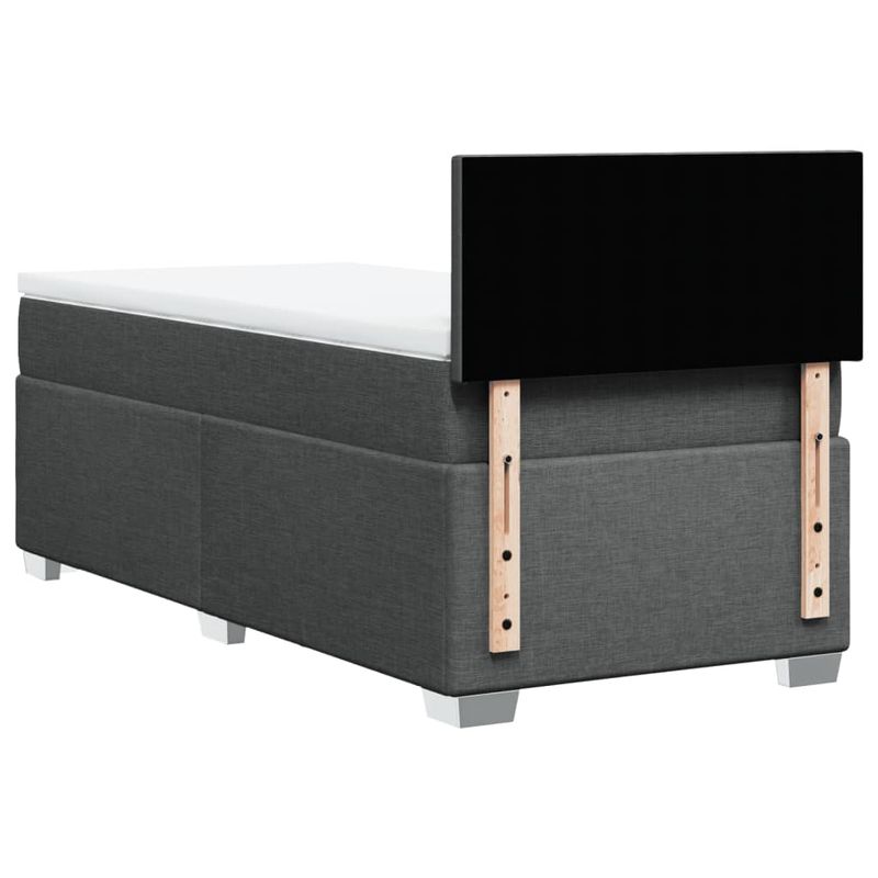 Casa si Gradina - Mobilier - Paturi si accesorii - Paturi - Pat box spring cu saltea, gri inchis, 90x200 cm, textil - Infinity.ro