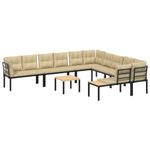 Casa si Gradina - Gradina si terasa - Mobilier exterior - Seturi mobila gradina - Set canapea de gradina, 7 piese, cu perne, negru, otel vopsit, gri taupe - Infinity.ro