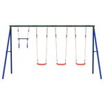 Jucarii, Copii si Bebe - Jucarii si jocuri - Jucarii de exterior - Spatii de joaca si accesorii - Set leagan de exterior, cu leagane și trapez, roșu, model 3x scaun leagăn + trapez - Infinity.ro