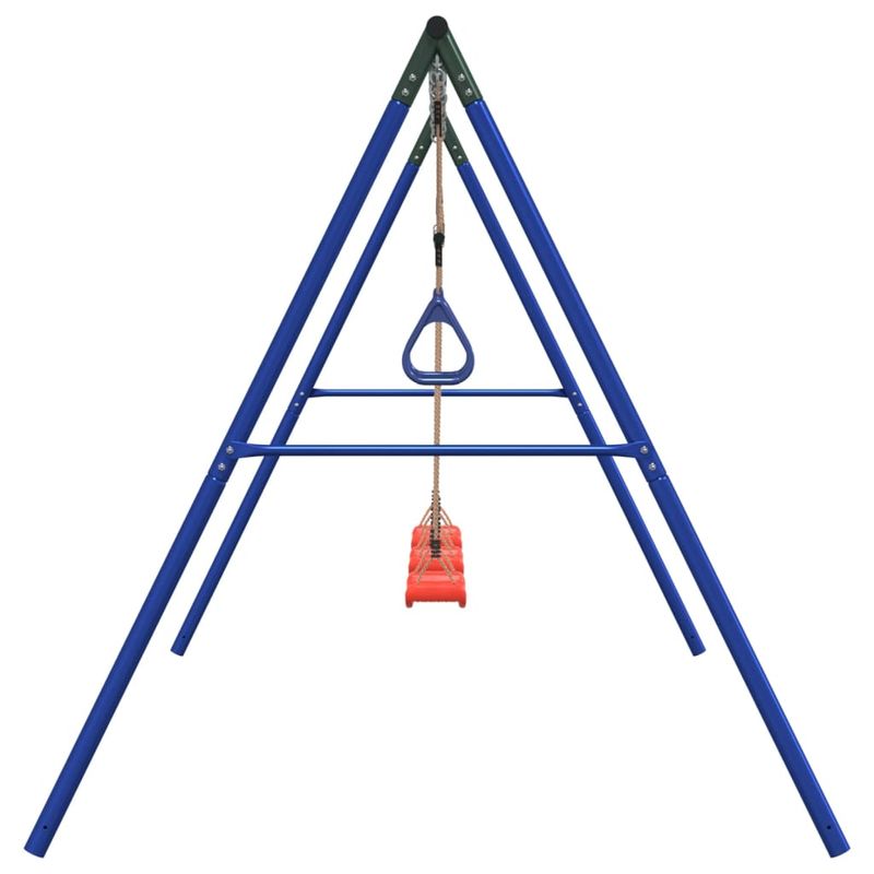 Jucarii, Copii si Bebe - Jucarii si jocuri - Jucarii de exterior - Spatii de joaca si accesorii - Set leagan de exterior, cu leagane și trapez, roșu, model 3x scaun leagăn + trapez - Infinity.ro