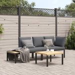 Casa si Gradina - Gradina si terasa - Mobilier exterior - Seturi mobila gradina - Set canapea de gradina, 3 piese, cu perne, negru, aluminiu - Infinity.ro