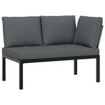 Casa si Gradina - Gradina si terasa - Mobilier exterior - Seturi mobila gradina - Set canapea de gradina, 3 piese, cu perne, negru, aluminiu - Infinity.ro