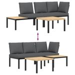 Casa si Gradina - Gradina si terasa - Mobilier exterior - Seturi mobila gradina - Set canapea de gradina, 3 piese, cu perne, negru, aluminiu - Infinity.ro