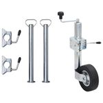 Auto si Moto - Remorci si platforme auto - Roata manevra remorca 60 mm 2 tub sustinere/3 cleme despicate, model roată de manevră + clemă - Infinity.ro