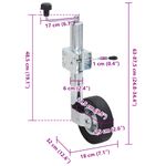 Auto si Moto - Remorci si platforme auto - Roata manevra remorca 60 mm 2 tub sustinere/3 cleme despicate, model roată de manevră + clemă - Infinity.ro