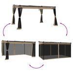 Casa si Gradina - Gradina si terasa - Umbrele si pavilioane - Pavilioane - Foisor cu pereti din plasa, gri taupe, 4x3 m, otel - Infinity.ro