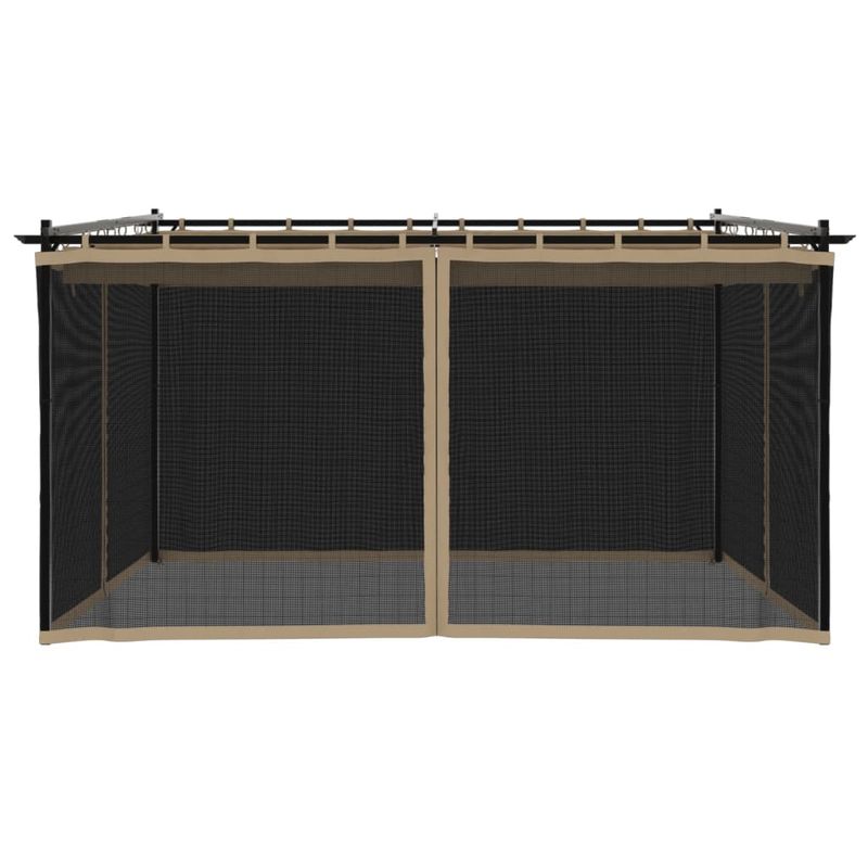 Casa si Gradina - Gradina si terasa - Umbrele si pavilioane - Pavilioane - Foisor cu pereti din plasa, gri taupe, 4x3 m, otel - Infinity.ro