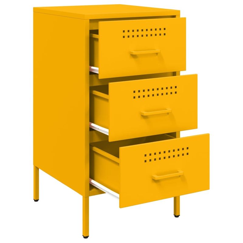 Casa si Gradina - Mobilier - Comode si corpuri - Noptiere - Noptiera, galben mustar, 36x39x68 cm, otel laminat la rece - Infinity.ro
