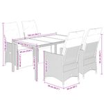 Casa si Gradina - Gradina si terasa - Mobilier exterior - Seturi mobila gradina - Set bistro de gradina cu perne, 5 piese, gri, poliratan - Infinity.ro