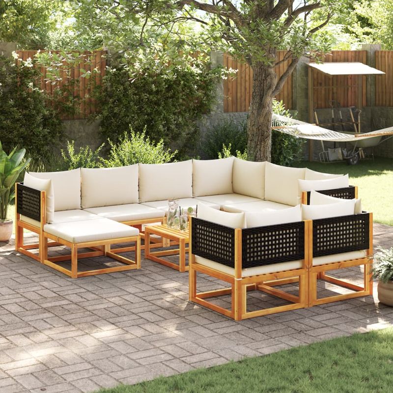 Casa si Gradina - Gradina si terasa - Mobilier exterior - Seturi mobila gradina - Set de canapele de gradina cu perne 10 piese lemn masiv acacia - Infinity.ro