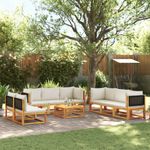 Casa si Gradina - Gradina si terasa - Mobilier exterior - Seturi mobila gradina - Set de canapele de gradina cu perne, 9 piese, lemn masiv acacia - Infinity.ro
