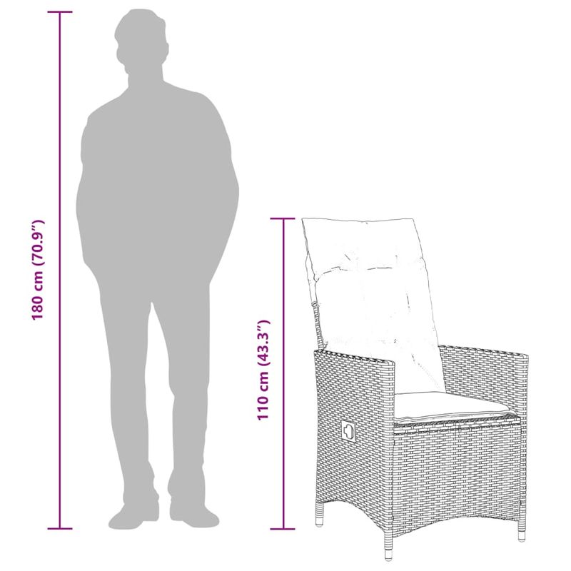 Casa si Gradina - Gradina si terasa - Mobilier exterior - Seturi mobila gradina - Set bistro de gradina cu perne, 9 piese, gri, poliratan - Infinity.ro