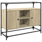 Casa si Gradina - Mobilier - Comode si corpuri - Comode - Dulap, blat din sticla stejar sonoma 98x35x81 cm lemn prelucrat - Infinity.ro