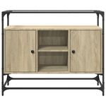 Casa si Gradina - Mobilier - Comode si corpuri - Comode - Dulap, blat din sticla stejar sonoma 98x35x81 cm lemn prelucrat - Infinity.ro