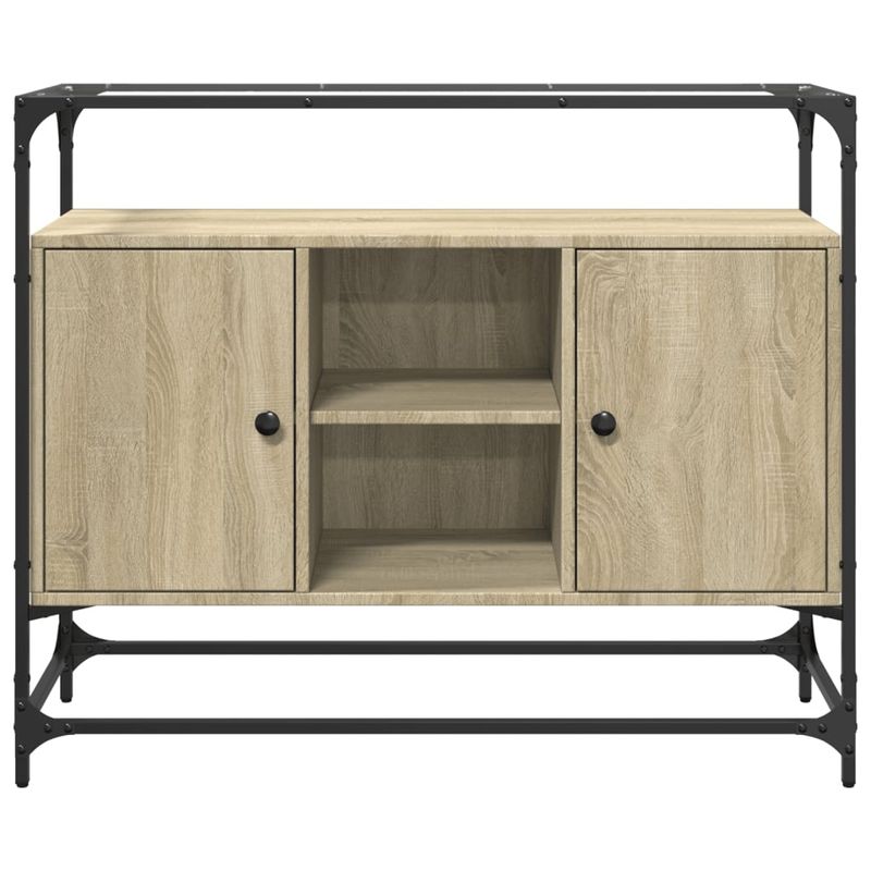 Casa si Gradina - Mobilier - Comode si corpuri - Comode - Dulap, blat din sticla stejar sonoma 98x35x81 cm lemn prelucrat - Infinity.ro