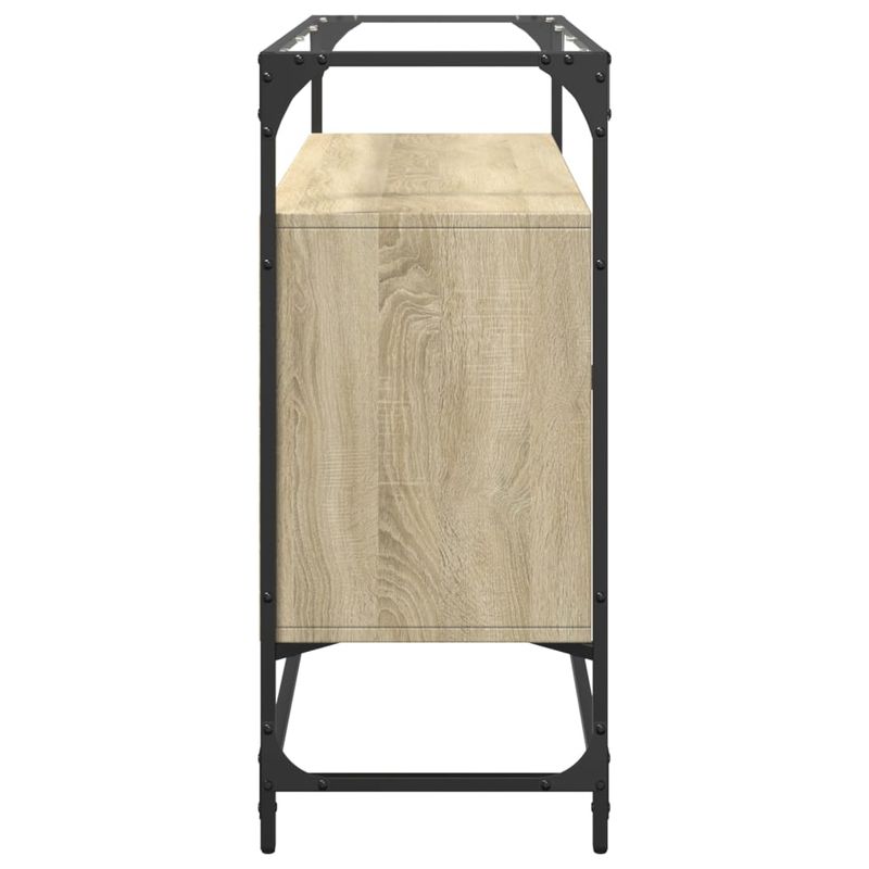 Casa si Gradina - Mobilier - Comode si corpuri - Comode - Dulap, blat din sticla stejar sonoma 98x35x81 cm lemn prelucrat - Infinity.ro