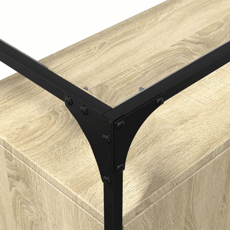 Casa si Gradina - Mobilier - Comode si corpuri - Comode - Dulap, blat din sticla stejar sonoma 98x35x81 cm lemn prelucrat - Infinity.ro