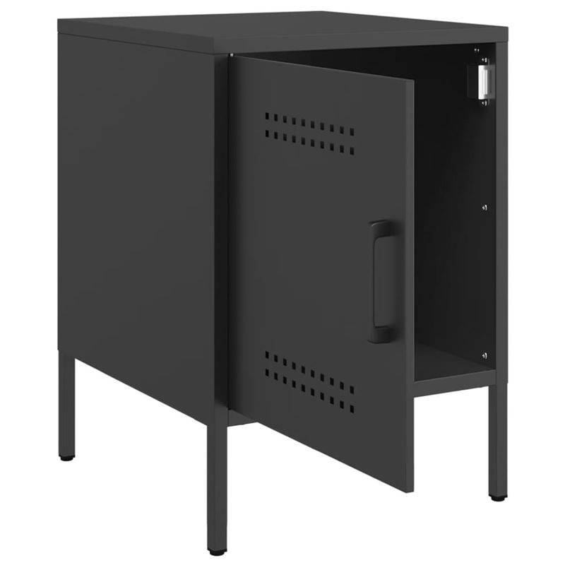 Casa si Gradina - Mobilier - Comode si corpuri - Noptiere - Noptiere, 2 buc., negru, 36x39x50,5 cm, otel - Infinity.ro