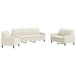 Casa si Gradina - Mobilier - Seturi de mobilier - Seturi living - Set de canapele cu perne, 3 piese, crem, catifea - Infinity.ro