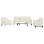 Casa si Gradina - Mobilier - Seturi de mobilier - Seturi living - Set de canapele cu perne, 3 piese, crem, catifea - Infinity.ro