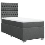Casa si Gradina - Mobilier - Paturi si accesorii - Paturi - Pat box spring cu saltea, gri inchis, 90x200 cm, textil - Infinity.ro