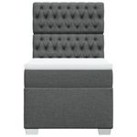 Casa si Gradina - Mobilier - Paturi si accesorii - Paturi - Pat box spring cu saltea, gri inchis, 90x200 cm, textil - Infinity.ro