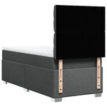 Casa si Gradina - Mobilier - Paturi si accesorii - Paturi - Pat box spring cu saltea, gri inchis, 90x200 cm, textil - Infinity.ro