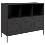 Casa si Gradina - Mobilier - Comode si corpuri - Comode - Dulap, negru, 100,5x39x79 cm, otel laminat la rece - Infinity.ro