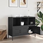 Casa si Gradina - Mobilier - Comode si corpuri - Comode - Dulap, negru, 100,5x39x79 cm, otel laminat la rece - Infinity.ro