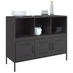 Casa si Gradina - Mobilier - Comode si corpuri - Comode - Dulap, negru, 100,5x39x79 cm, otel laminat la rece - Infinity.ro
