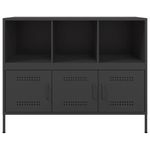 Casa si Gradina - Mobilier - Comode si corpuri - Comode - Dulap, negru, 100,5x39x79 cm, otel laminat la rece - Infinity.ro
