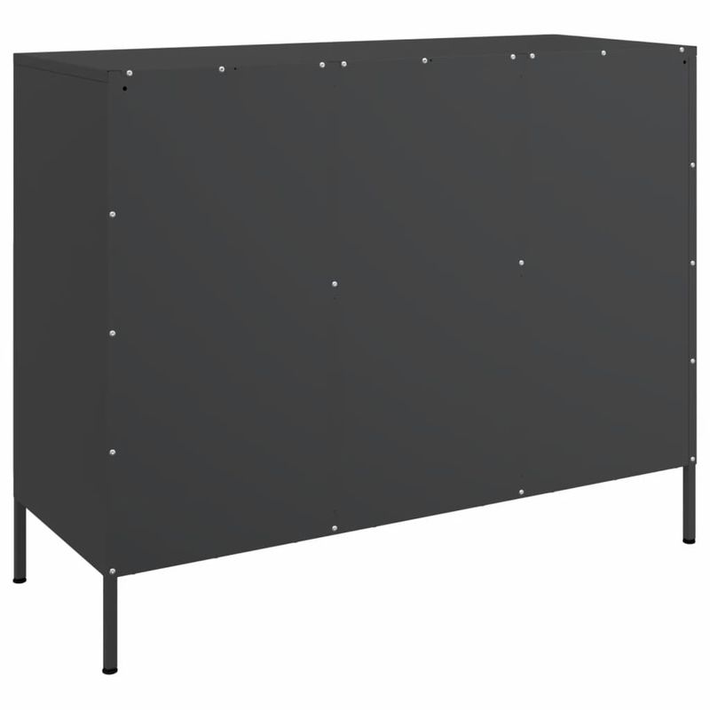 Casa si Gradina - Mobilier - Comode si corpuri - Comode - Dulap, negru, 100,5x39x79 cm, otel laminat la rece - Infinity.ro